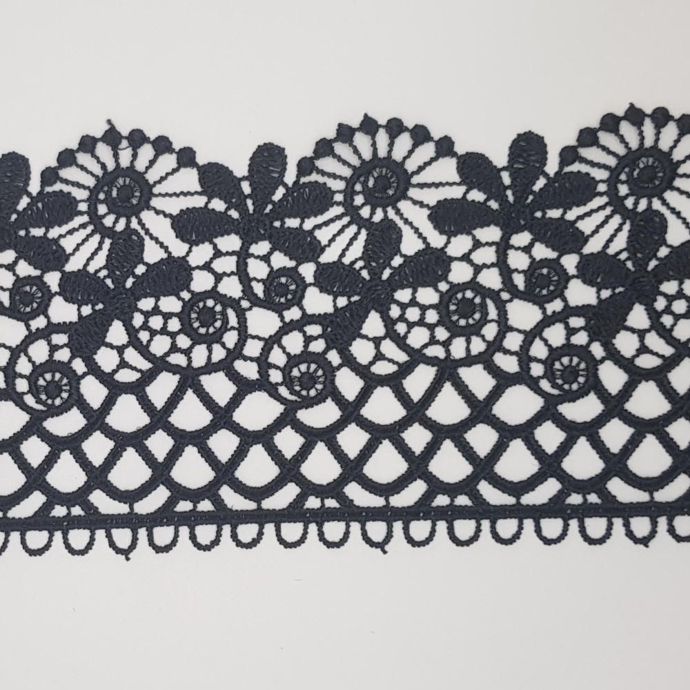 Δαντέλα Guipure Μαύρη 9cm