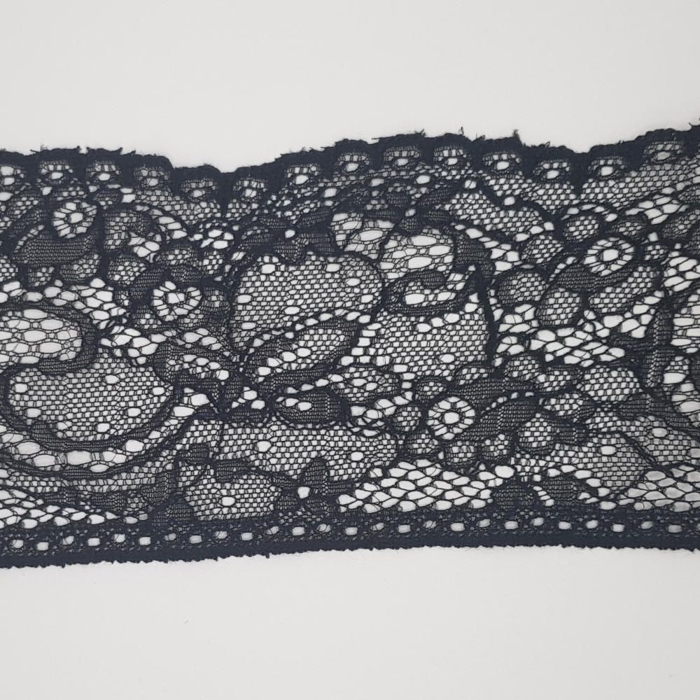 Δαντέλα Συνθετική Σταθερή Μαύρη 9cm