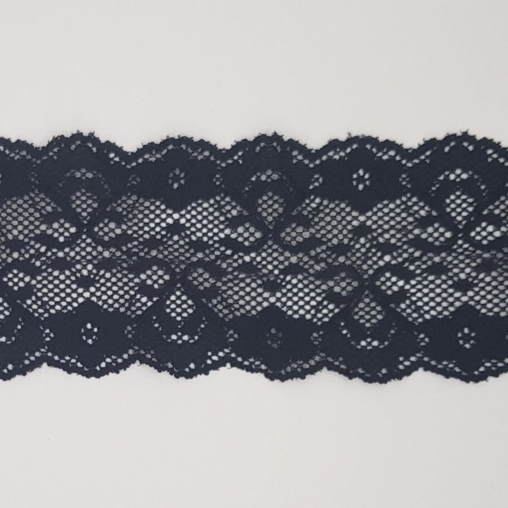 Δαντέλα Συνθετική Ελαστική Μαύρη 5,5cm