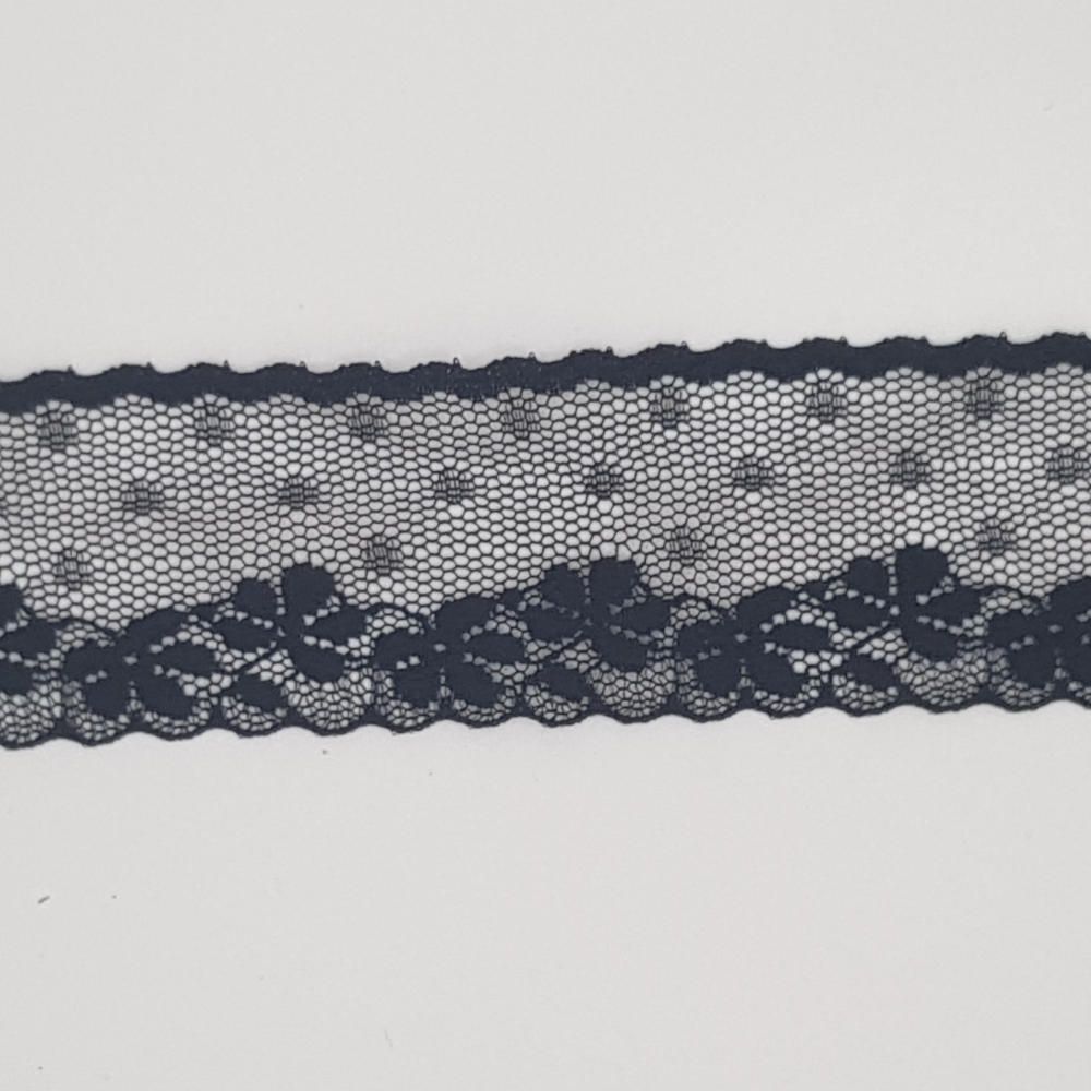 Δαντέλα Συνθετική Σταθερή Μαύρη 3cm