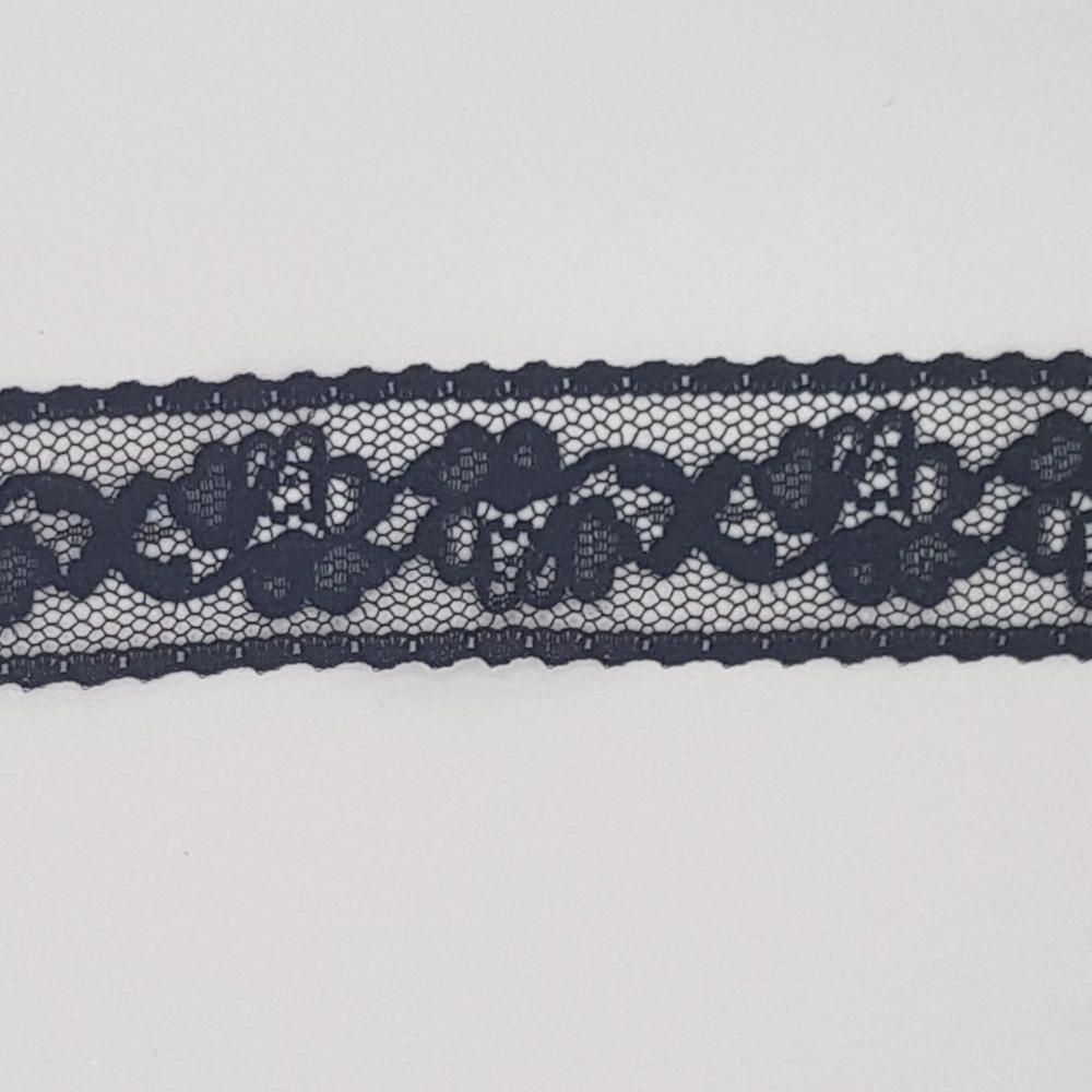 Δαντέλα Συνθετική Σταθερή Αντραντέ Μαύρη 2cm