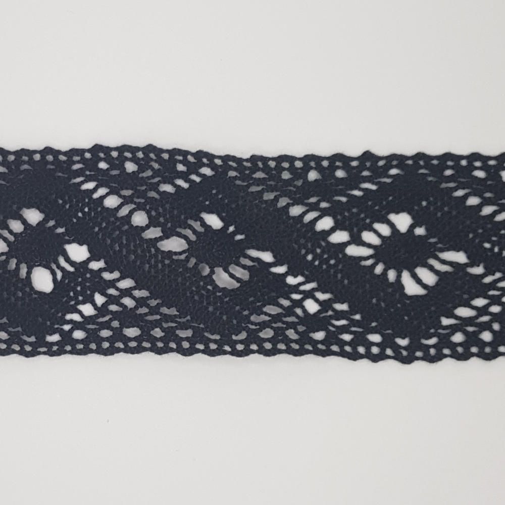 Δαντέλα Βαμβακερή Κοπανέλι Αντραντέ Μαύρη 5cm