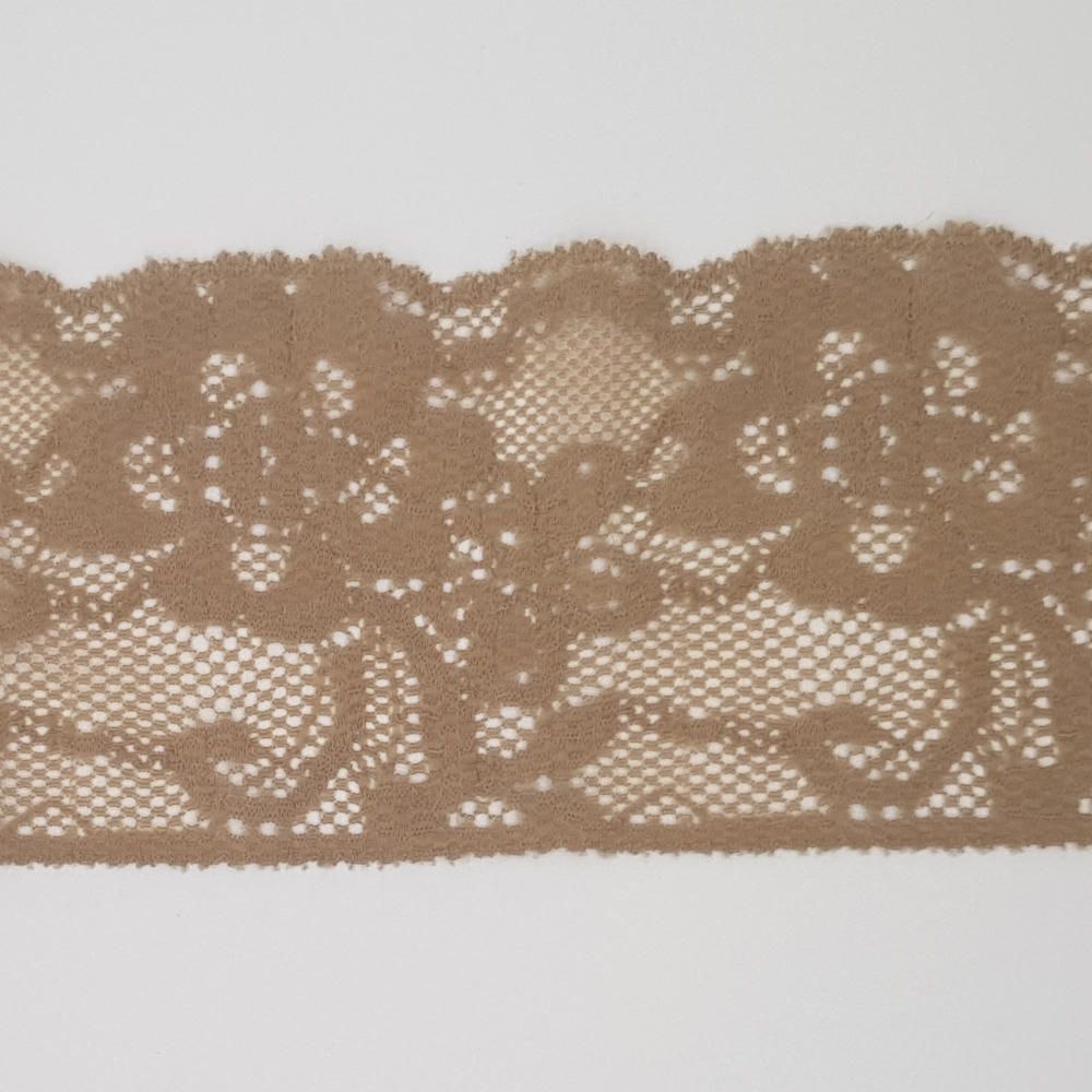Δαντέλα Συνθετική Ελαστική Μπεζ 7cm
