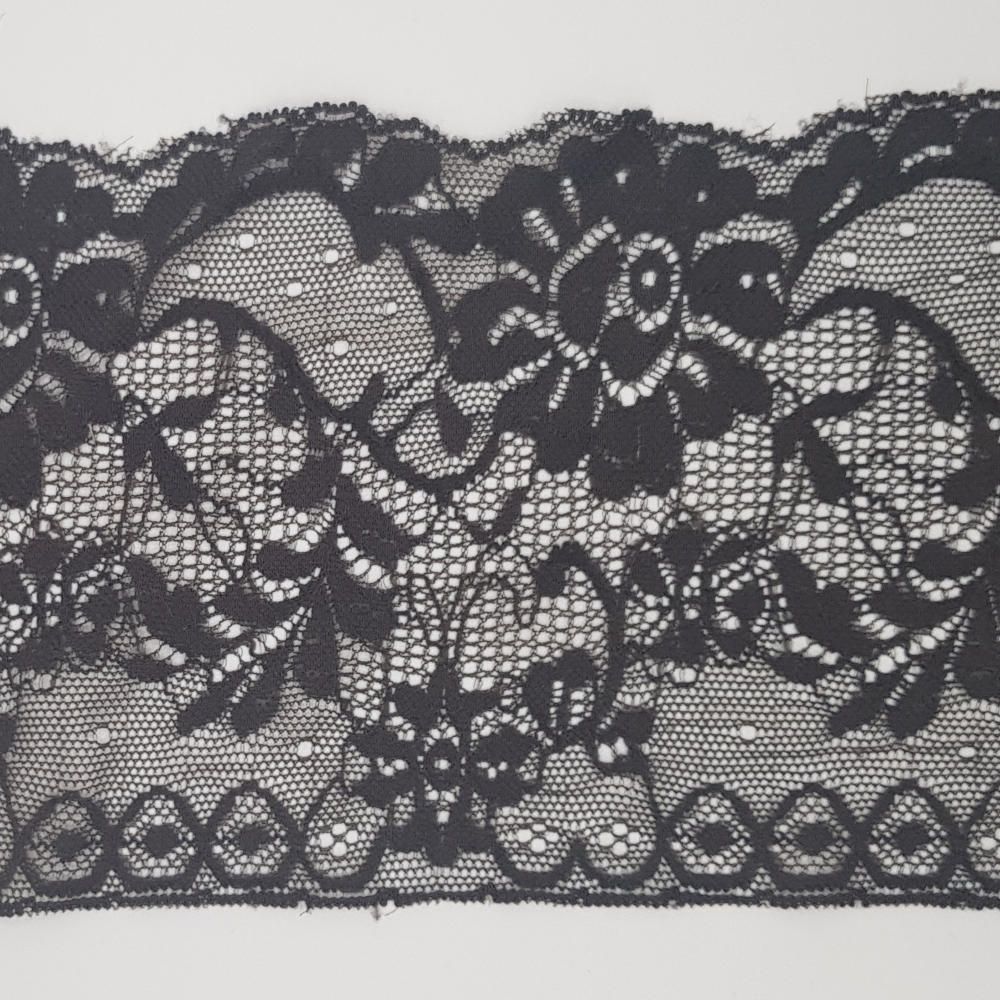 Δαντέλα Συνθετική Ελαστική Γκρι Σκούρο12cm