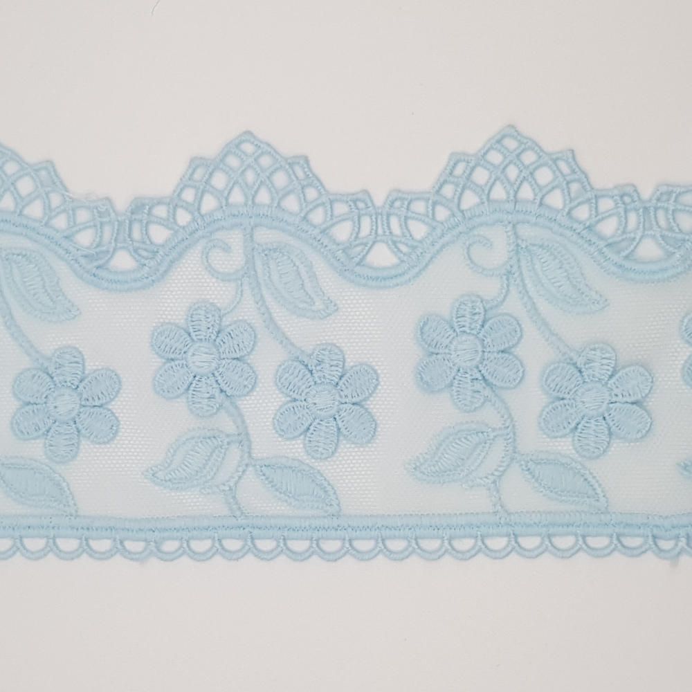 Δαντέλα Σαντυγί Κέντημα Θαλασσί 8,5cm