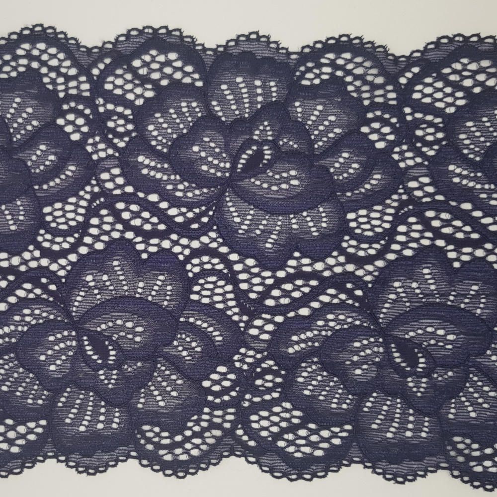 Δαντέλα Συνθετική Ελαστική Μπλε Αντραντέ 17cm