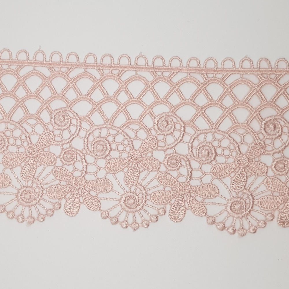 Δαντέλα Guipure Σκονισμένο Ροζ 9cm
