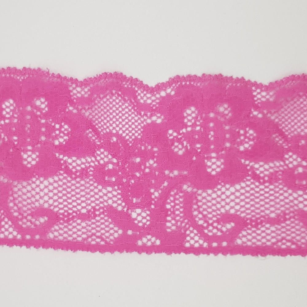 Δαντέλα Συνθετική Ελαστική Φούξια 7cm