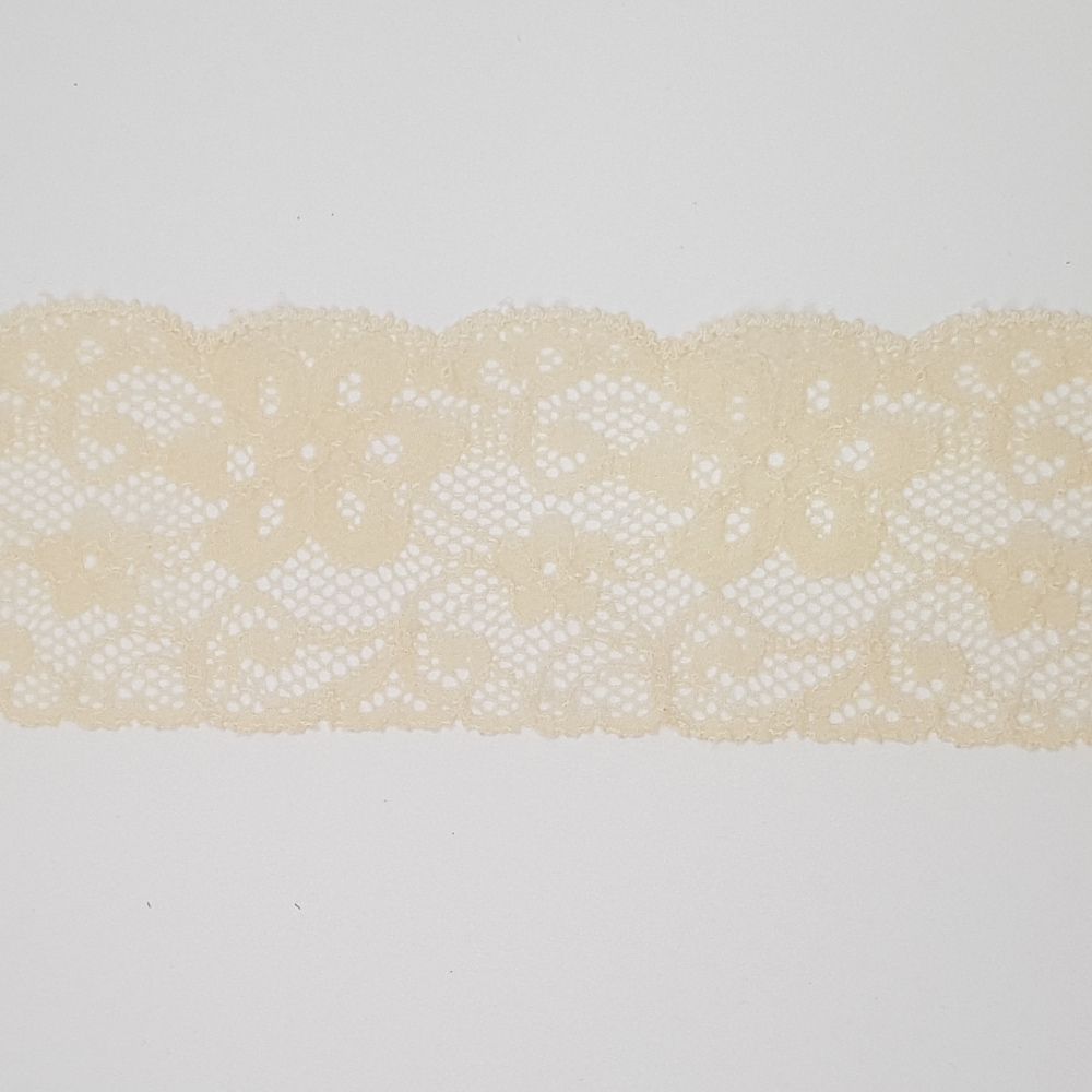 Δαντέλα Συνθετική Ελαστική Κρεμ 5cm