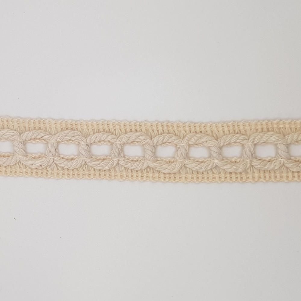 Δαντέλα βαμβακερή αντραντέ εκρού 2.5cm