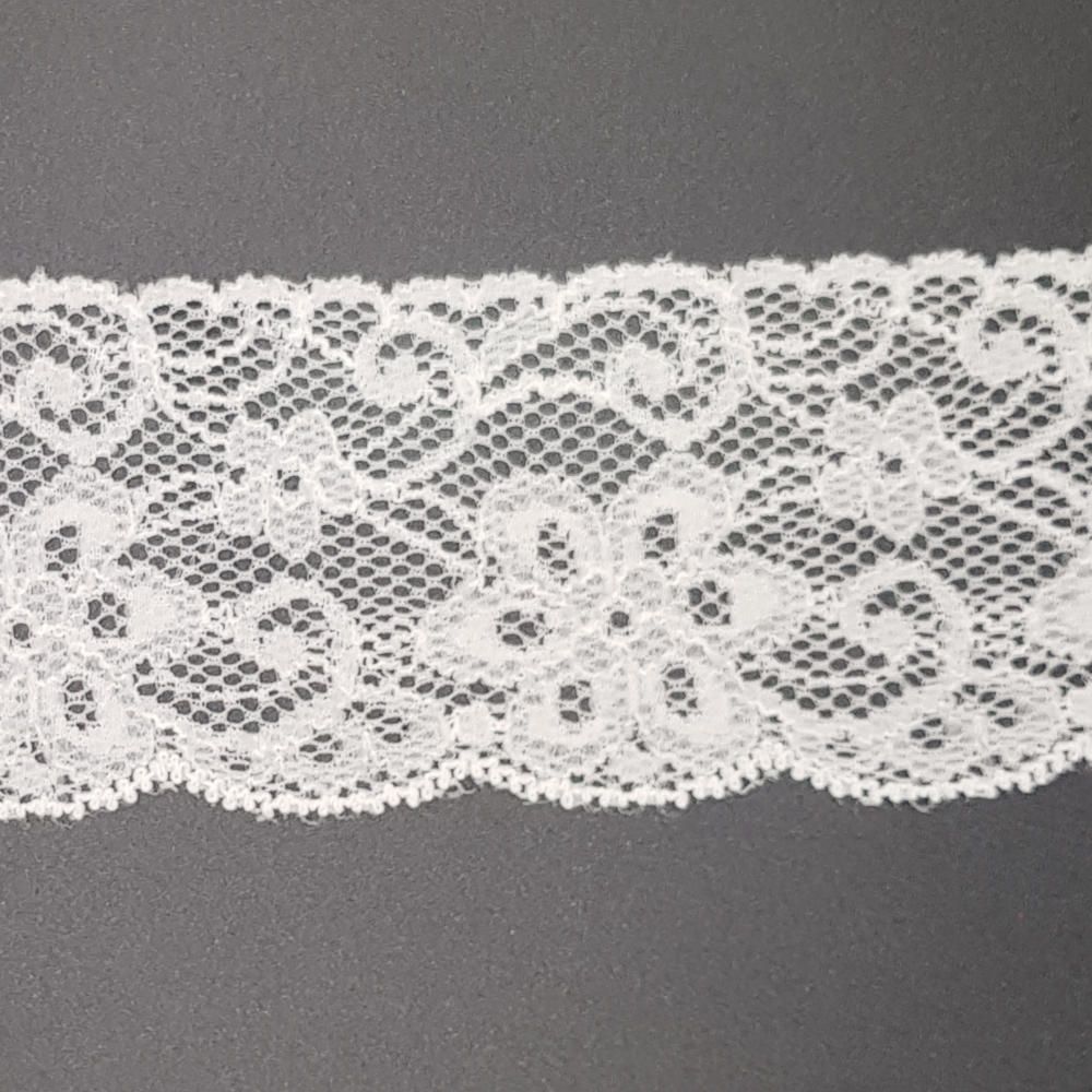 Δαντέλα Συνθετική Ελαστική Λευκή 5cm
