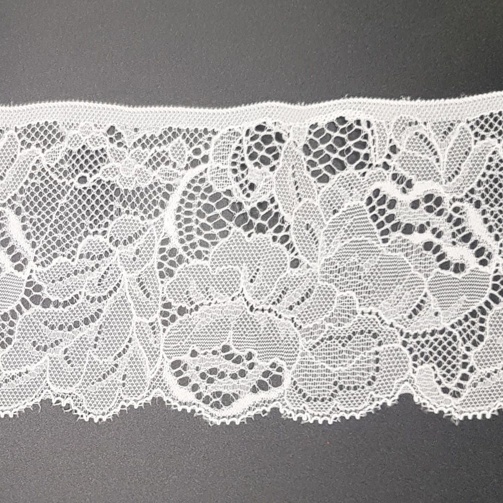 Δαντέλα Συνθετική Ελαστική Λευκή 9cm